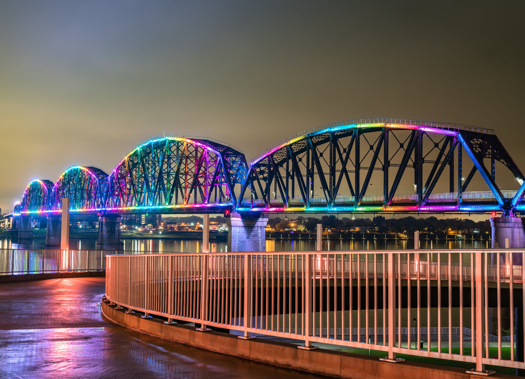 Big Four Bridge across Ohio River between Louisville, Kentucky and Jeffersonville, Indiana