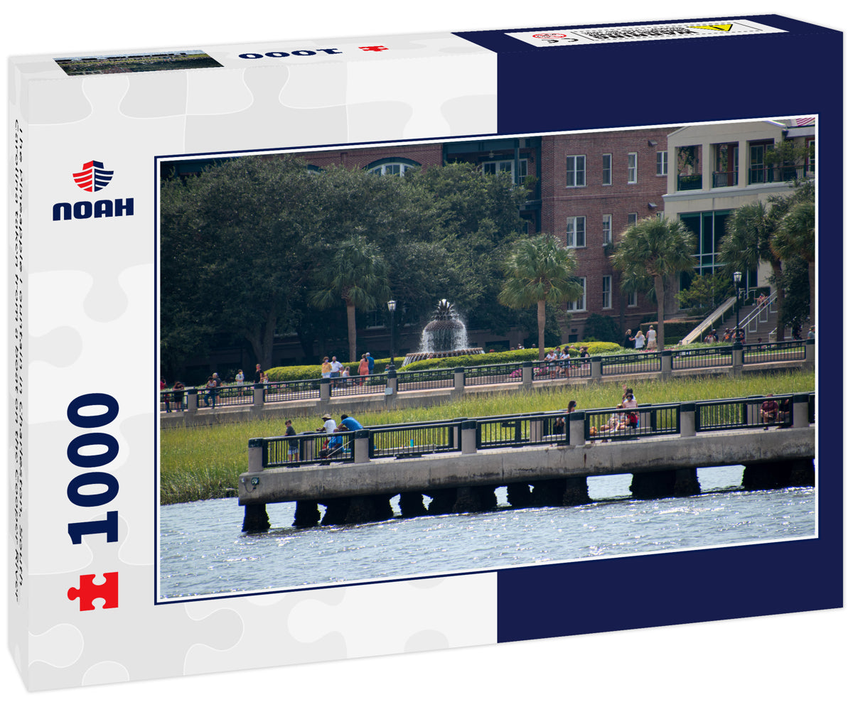 The Pineapple Fountain in Charleston, South Carolina taken from a boat on the Cooper River