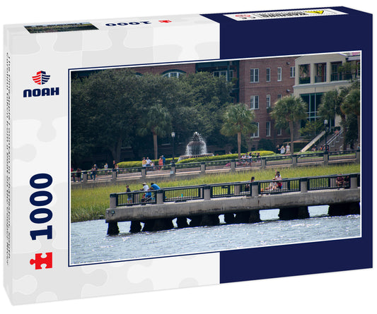 The Pineapple Fountain in Charleston, South Carolina taken from a boat on the Cooper River