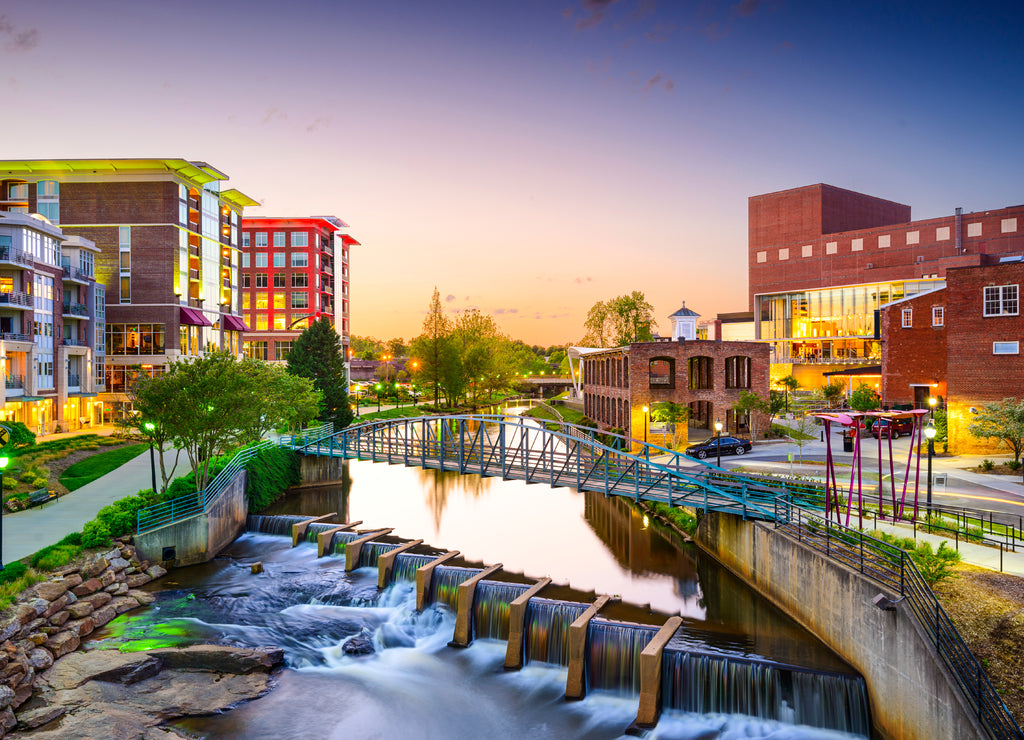 Greenville, South Carolina, USA Downtown Cityscape