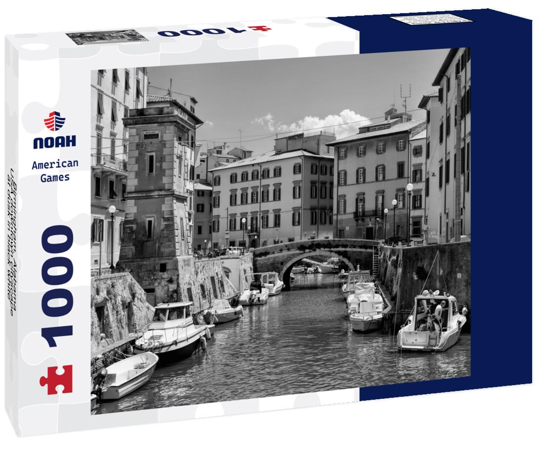 Noah Jigsaw Puzzle Birmingham, Alabama, USA downtown cityscape at dusk in black white 1000 pieces