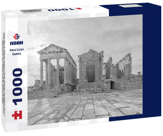 Noah Jigsaw Puzzle Capitoline Temple ruins at the historic site of Sbeitla, Kasserine, Tunisia. in black white 1000 pieces