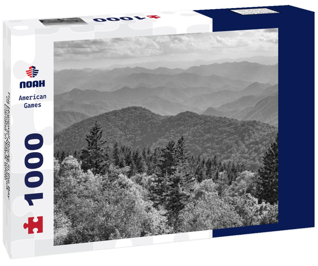 Noah Jigsaw Puzzle The Hopewell Rocks in the Bay of Fundy in New Brunswick, Canada in black white 1000 pieces