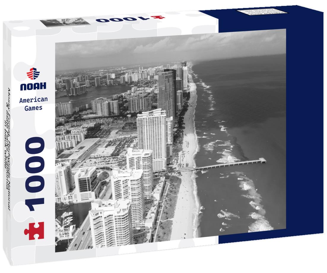 Noah Jigsaw Puzzle Mossy Forest, Redwoods National & State Parks, California in black white 1000 pieces