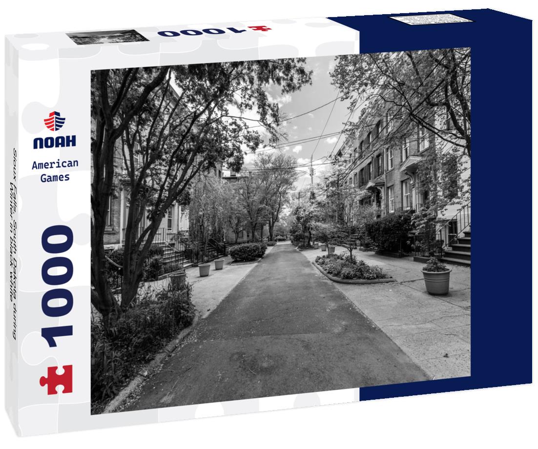 Noah Jigsaw Puzzle Sioux Falls, South Dakota during Winter in black white 1000 pieces
