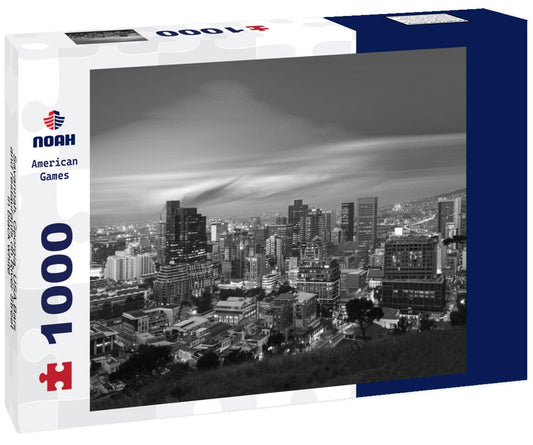 Noah Jigsaw Puzzle Savannah, Georgia, USA Bars and restaurants on River Street in black white 1000 pieces