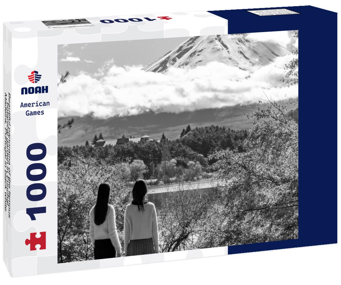 Noah Jigsaw Puzzle Beautiful panorama of the famous botanical garden in Funchal, Madeira, Portugal in black white 1000 pieces