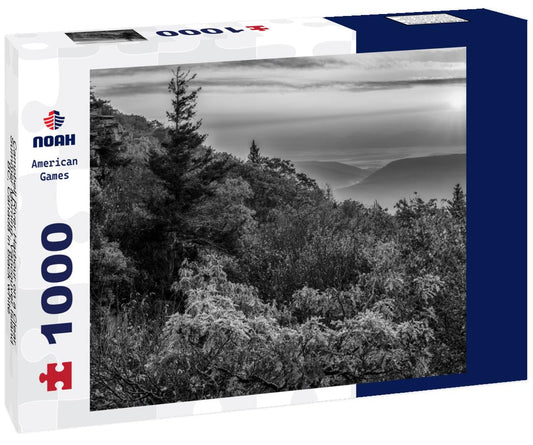 Noah Jigsaw Puzzle Campbell River Harbour on a Clear Summer Morning. Vancouver Island, BC, Canada in black white 1000 pieces