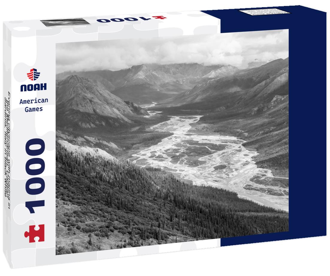 Noah Jigsaw Puzzle Evening cityscape with marina in the Mediterranean, Cagliari, Sardinia, Italy in black white 1000 pieces