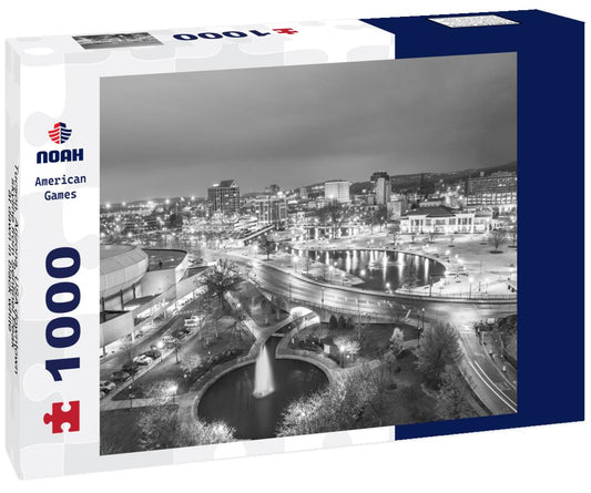 Noah Jigsaw Puzzle Tucson, Arizona, USA downtown skyline from Sentinel Peak at dawn in black white 1000 pieces