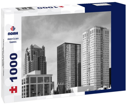 Noah Jigsaw Puzzle Downtown Columbus Ohio in black white 1000 pieces