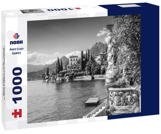 Noah Jigsaw Puzzle Landscape of Imabari Castle in Ehime, Japan in black white 1000 pieces