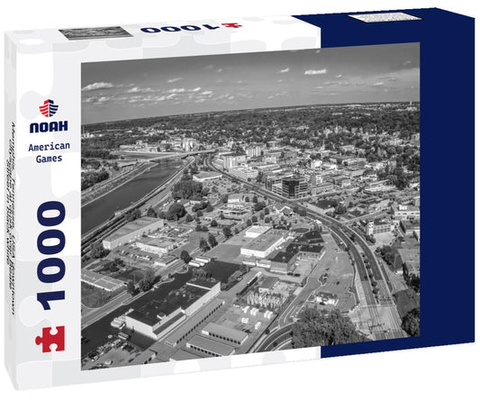 Noah Jigsaw Puzzle Memphis, Tennesse, USA downtown cityscape at dusk over Beale Street in black white 1000 pieces