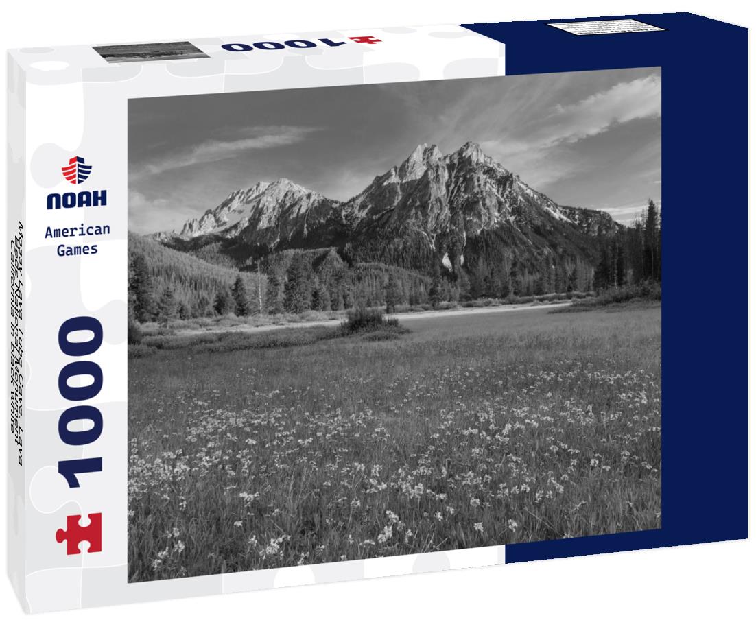 Noah Jigsaw Puzzle Mossy Lava Tube Cave, Lava Beds National Monument, California in black white 1000 pieces