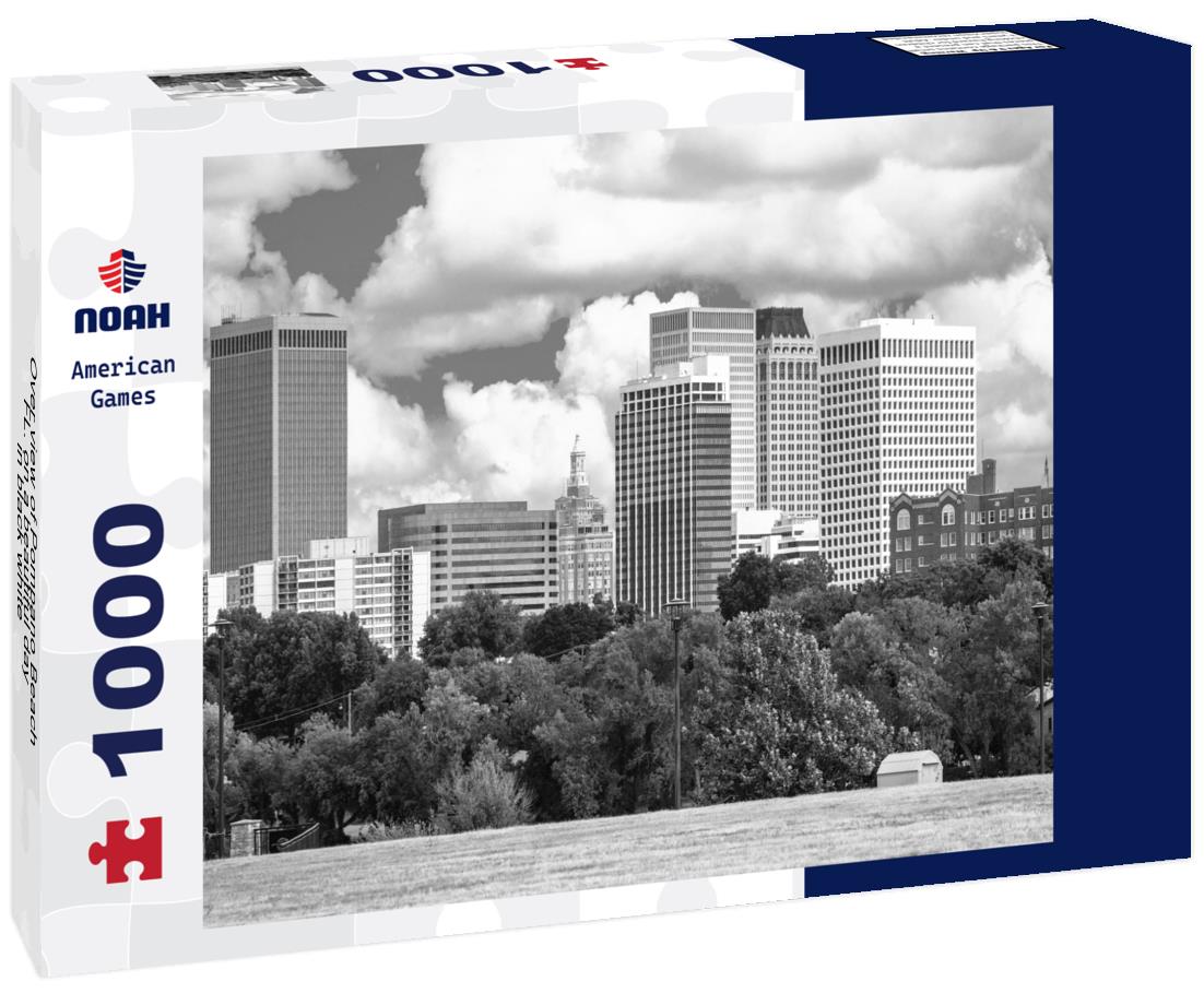 Noah Jigsaw Puzzle Over view of Pompano Beach, FL. on a beautiful day in black white 1000 pieces