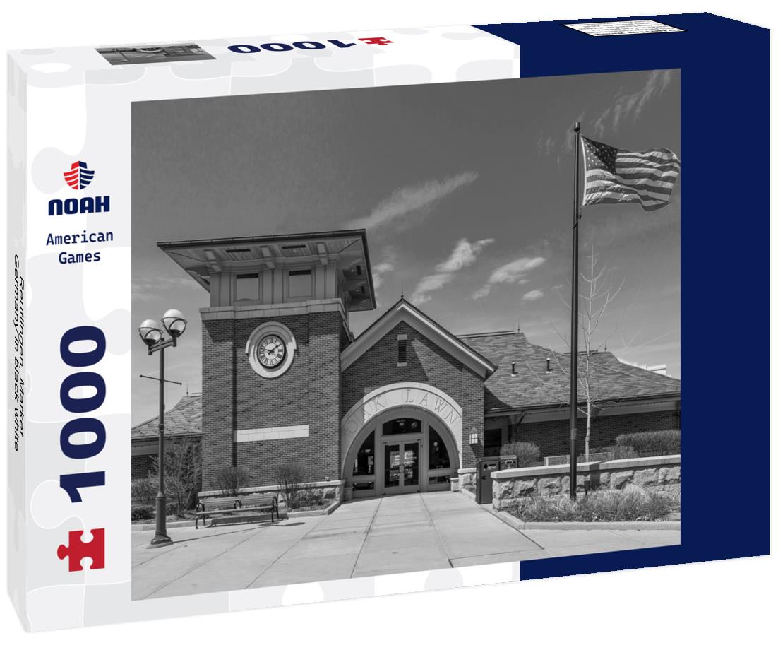 Noah Jigsaw Puzzle Reutlingen, Market, Germany in black white 1000 pieces