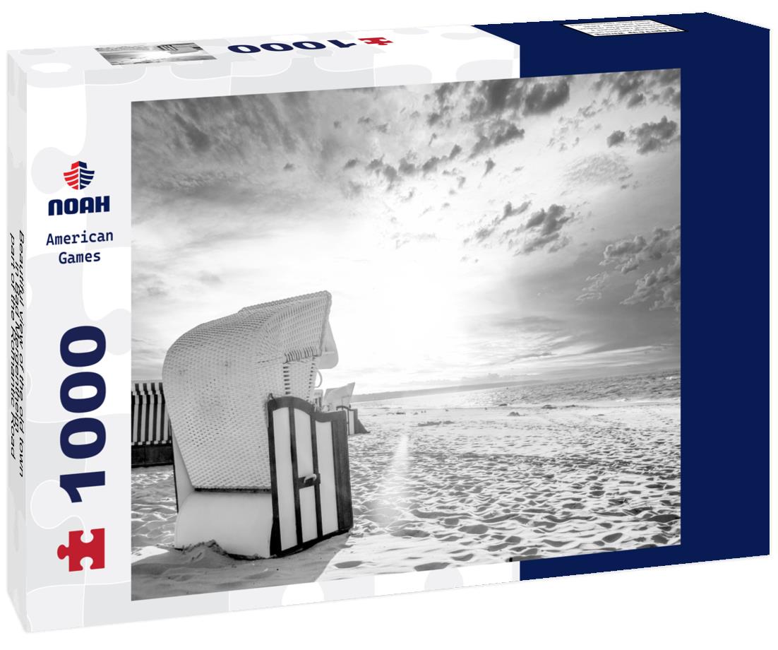 Noah Jigsaw Puzzle Beautiful view of the old town in Bad Mergentheim - part of the Romantic Road, Bavaria, Germany in black white 1000 pieces