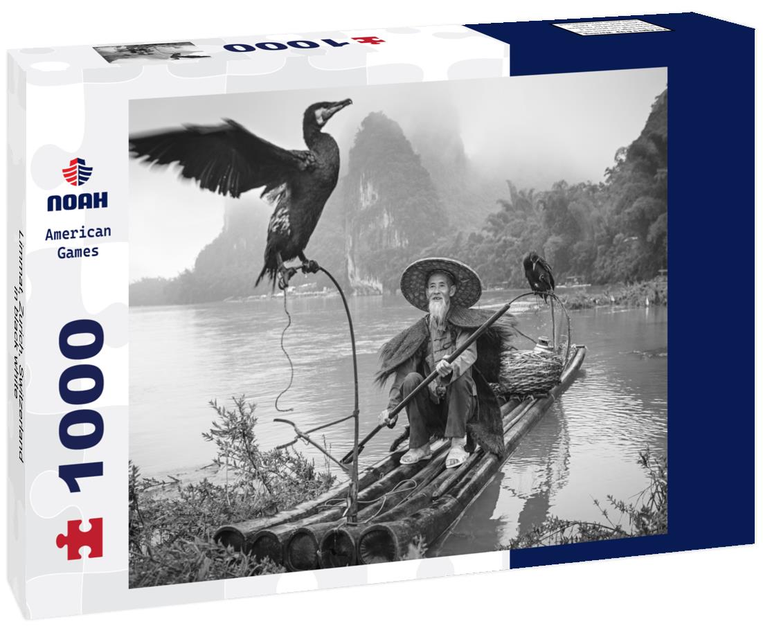 Noah Jigsaw Puzzle Limmat, Zurich, Switzerland in black white 1000 pieces