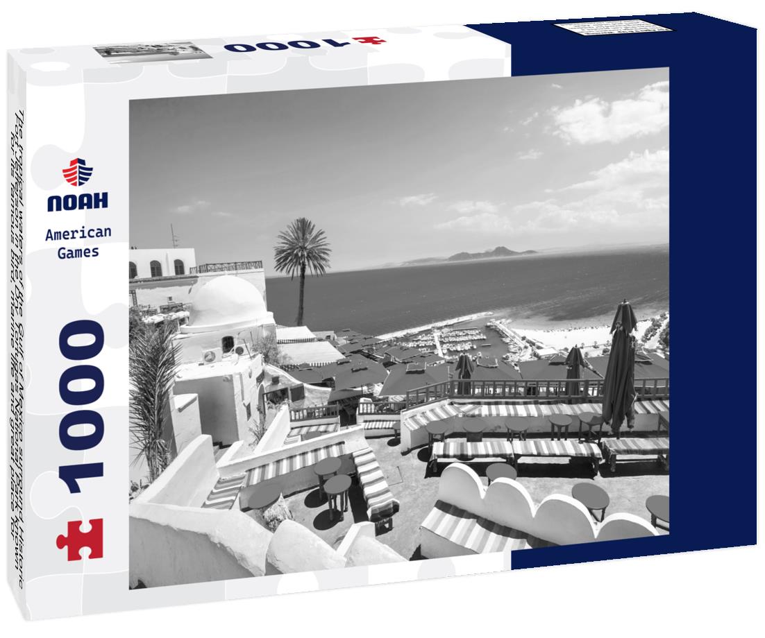 Noah Jigsaw Puzzle The tropical waters of the Gulf of Mexico surround Historic Fort Jefferson in the Dry Tortugas National Park known for its famous bird, marine life and great place for swimming and snorkeling in black white 1000 pieces