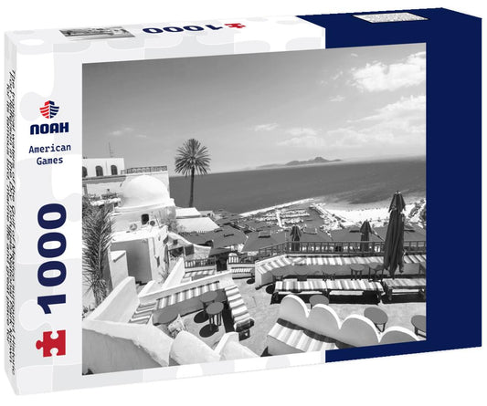 Noah Jigsaw Puzzle The tropical waters of the Gulf of Mexico surround Historic Fort Jefferson in the Dry Tortugas National Park known for its famous bird, marine life and great place for swimming and snorkeling in black white 1000 pieces