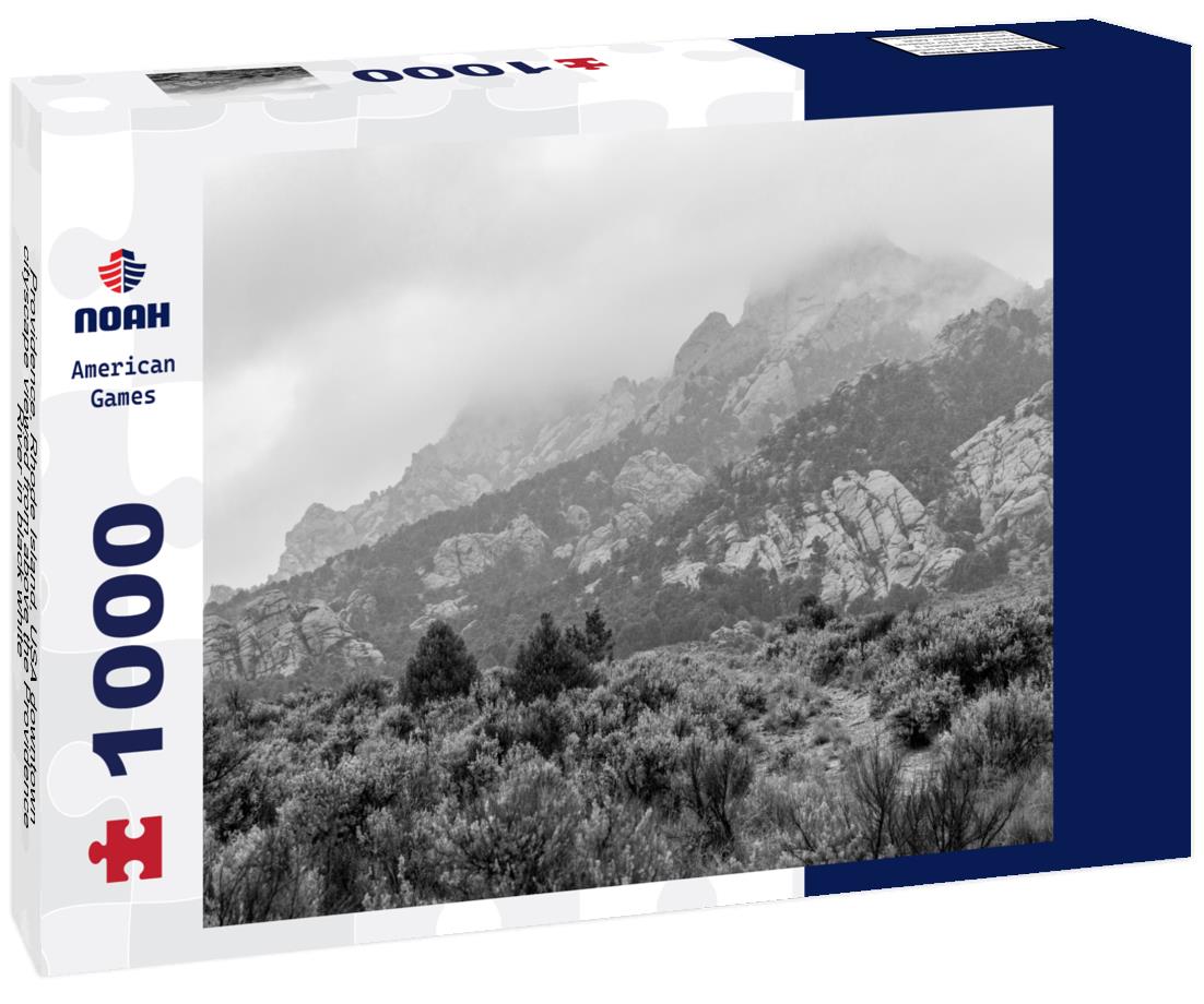 Noah Jigsaw Puzzle Providence, Rhode Island, USA downtown cityscape viewed from above the Providence River in black white 1000 pieces