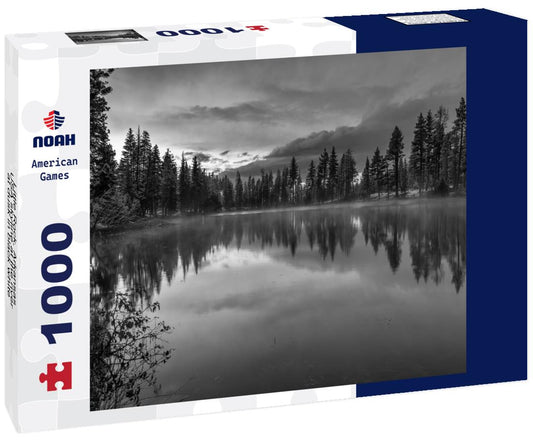 Noah Jigsaw Puzzle Little Rock, Arkansas, USA skyline at the river at dusk in black white 1000 pieces