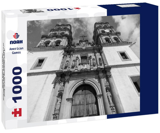 Noah Jigsaw Puzzle A red Japanese torii in front of Lake Tazawa, Akita Prefecture, Japan in black white 1000 pieces