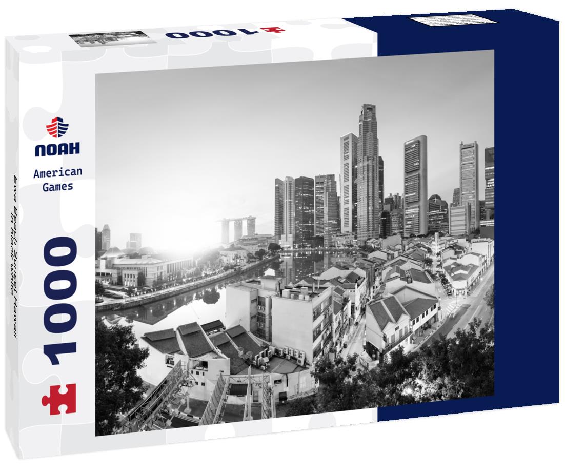 Noah Jigsaw Puzzle Ewa Beach Sunset Hawaii in black white 1000 pieces