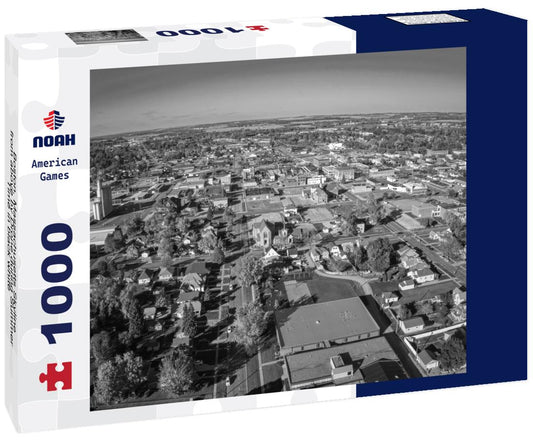 Noah Jigsaw Puzzle Boston, Massachusetts Skyline from above by Drone during Summer Time in black white 1000 pieces