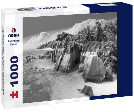 Noah Jigsaw Puzzle The catholic church Basilica of San Biagio with bell tower, in the district of Maratea, on the mountain San Biagio, on the Tyrrhenian seacoast in the south of Italy in black white 1000 pieces