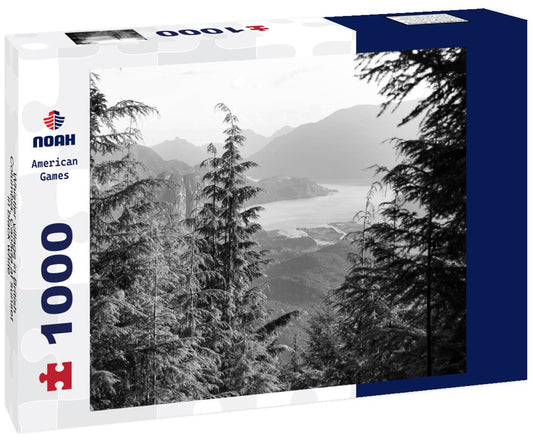Noah Jigsaw Puzzle Whistler village in British Columbia, Canada at sunset in black white 1000 pieces