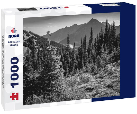 Noah Jigsaw Puzzle A wonderful sunset on in the bay of Maratea with a view of the mountain San Biagio in June in black white 1000 pieces