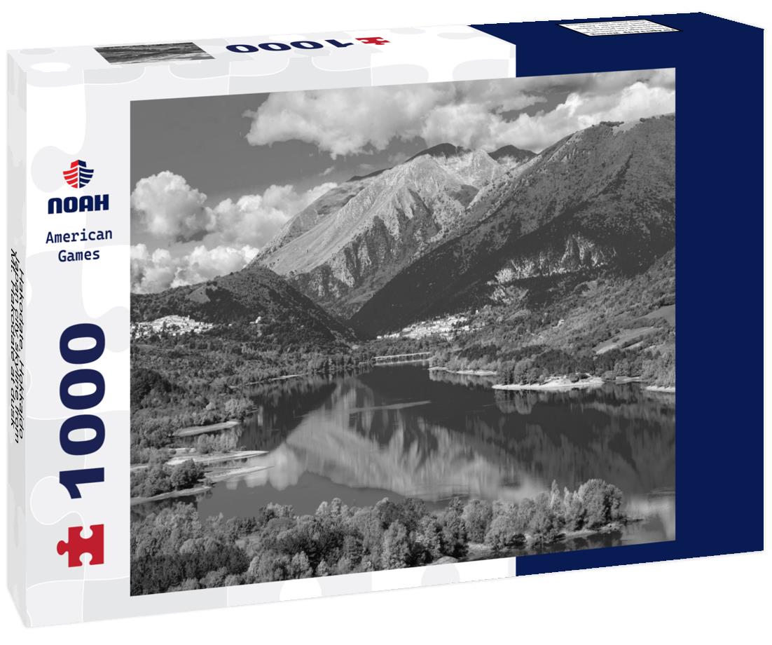 Noah Jigsaw Puzzle Hakodate, Hokkaido, Japan city skyline from Mt. Hakodate at dusk in black white 1000 pieces