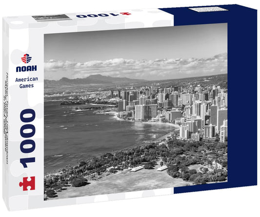 Noah Jigsaw Puzzle Houston, Texas, USA downtown skyline over Root Square in black white 1000 pieces