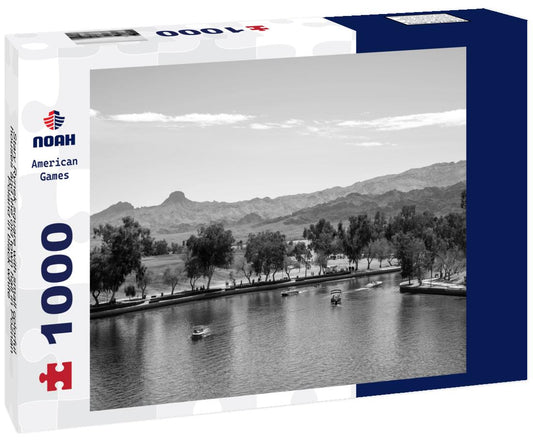 Noah Jigsaw Puzzle Stary Rynek square with small colorful houses and the old town hall in Poznan, Poland in black white 1000 pieces