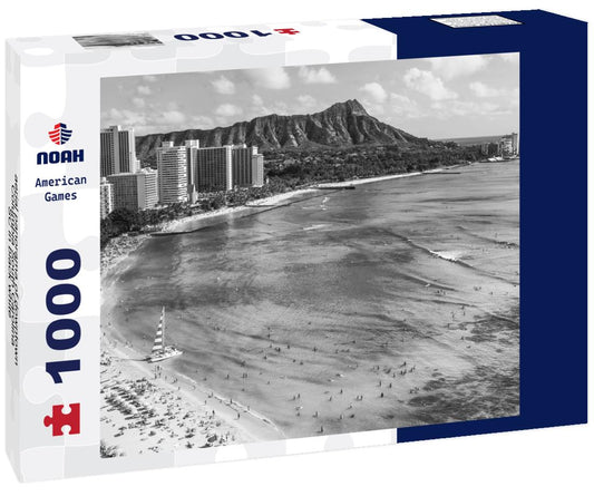 Noah Jigsaw Puzzle aerial panorama of downtown Columbia South Carolina SC in black white 1000 pieces