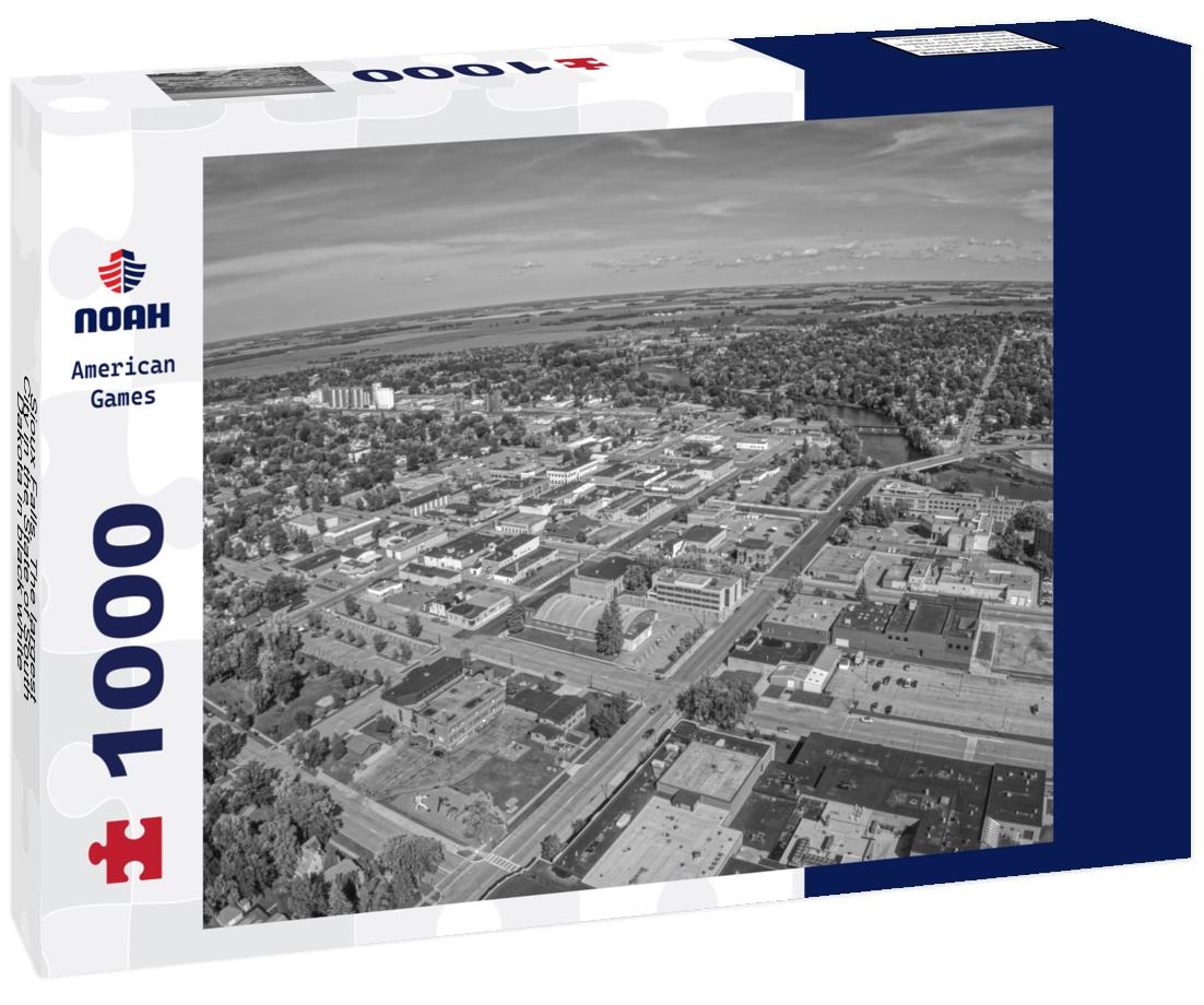 Noah Jigsaw Puzzle Sioux Falls, The largest City in the State of South Dakota in black white 1000 pieces
