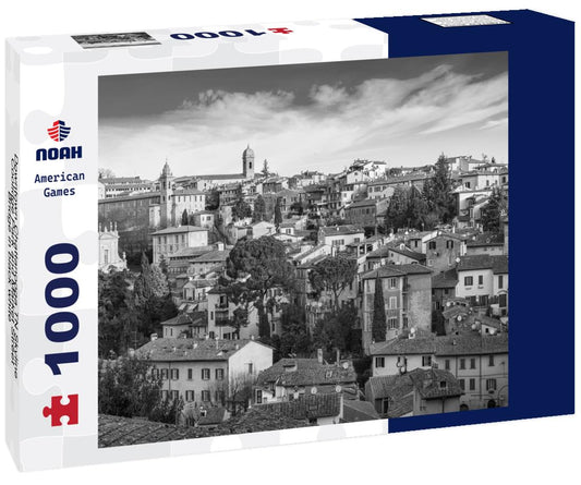 Noah Jigsaw Puzzle Downtown Chattanooga TN Skyline, Coolidge Park and Market Street Bridge in black white 1000 pieces