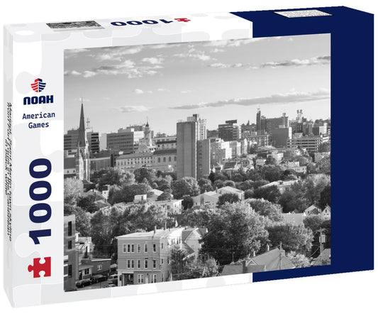 Noah Jigsaw Puzzle Marigot, Saint Martin town skyline from Fort Louis in the Caribbean in black white 1000 pieces