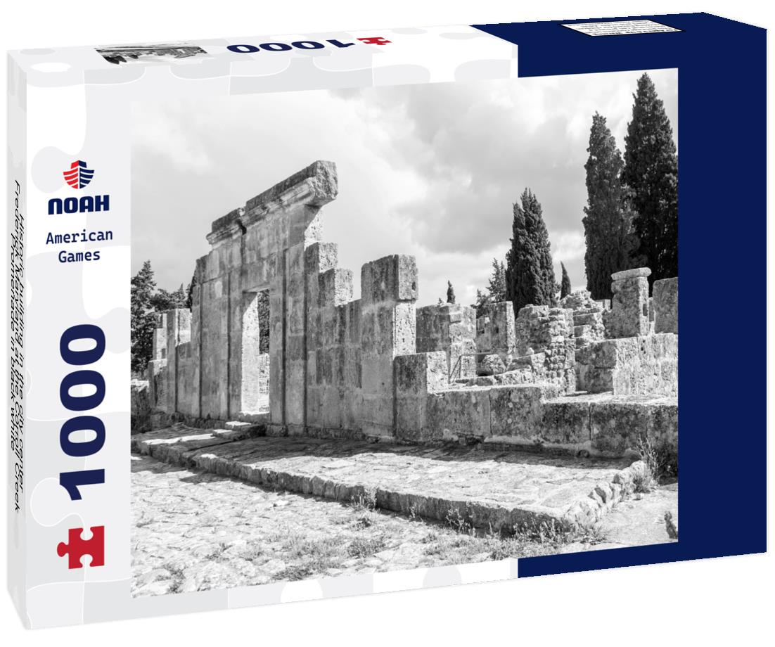 Noah Jigsaw Puzzle Historic building in the city center Frederick Maryland at the Corroll Creek Promenade in black white 1000 pieces