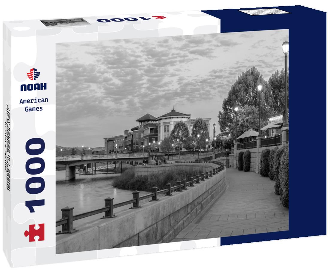 Noah Jigsaw Puzzle Row houses in Federal Hill Baltimore, Maryland in black white 1000 pieces