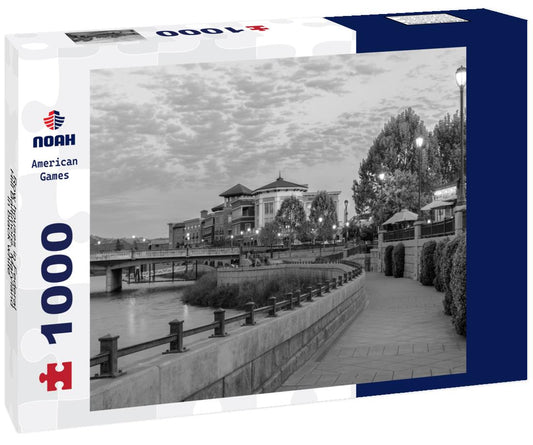 Noah Jigsaw Puzzle Row houses in Federal Hill Baltimore, Maryland in black white 1000 pieces