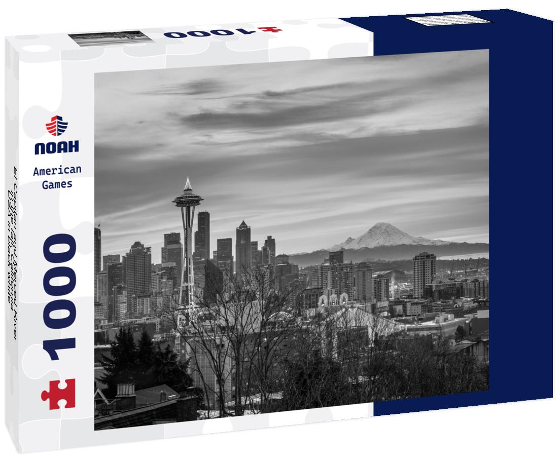 Noah Jigsaw Puzzle El Capitan and Merced River in the fall, California-USA in black white 1000 pieces