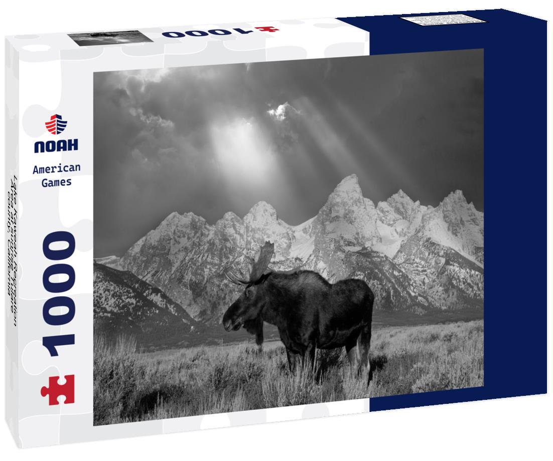 Noah Jigsaw Puzzle Lake Kaweah Recreation Area at sunrise Tulare county, California, USA in black white 1000 pieces