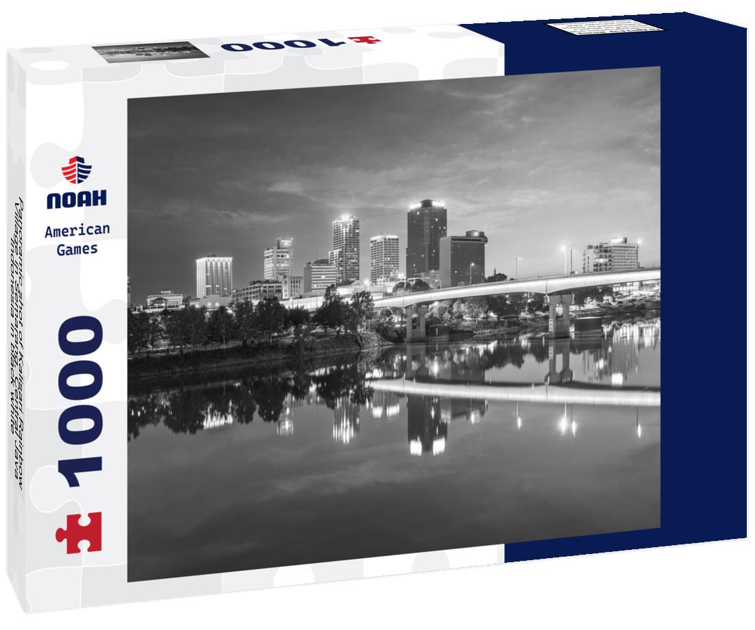 Noah Jigsaw Puzzle Panoramic shot of Kalisari Rainbow Village in Semarang, Central Java, Indonesia in black white 1000 pieces