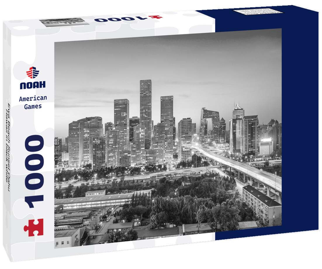 Noah Jigsaw Puzzle Ewa Beach Sunset Oahu, Hawaii in black white 1000 pieces