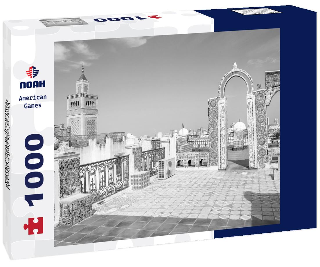 Noah Jigsaw Puzzle View of city hall in the old town of Ansbach, Bavaria, Germany in black white 1000 pieces