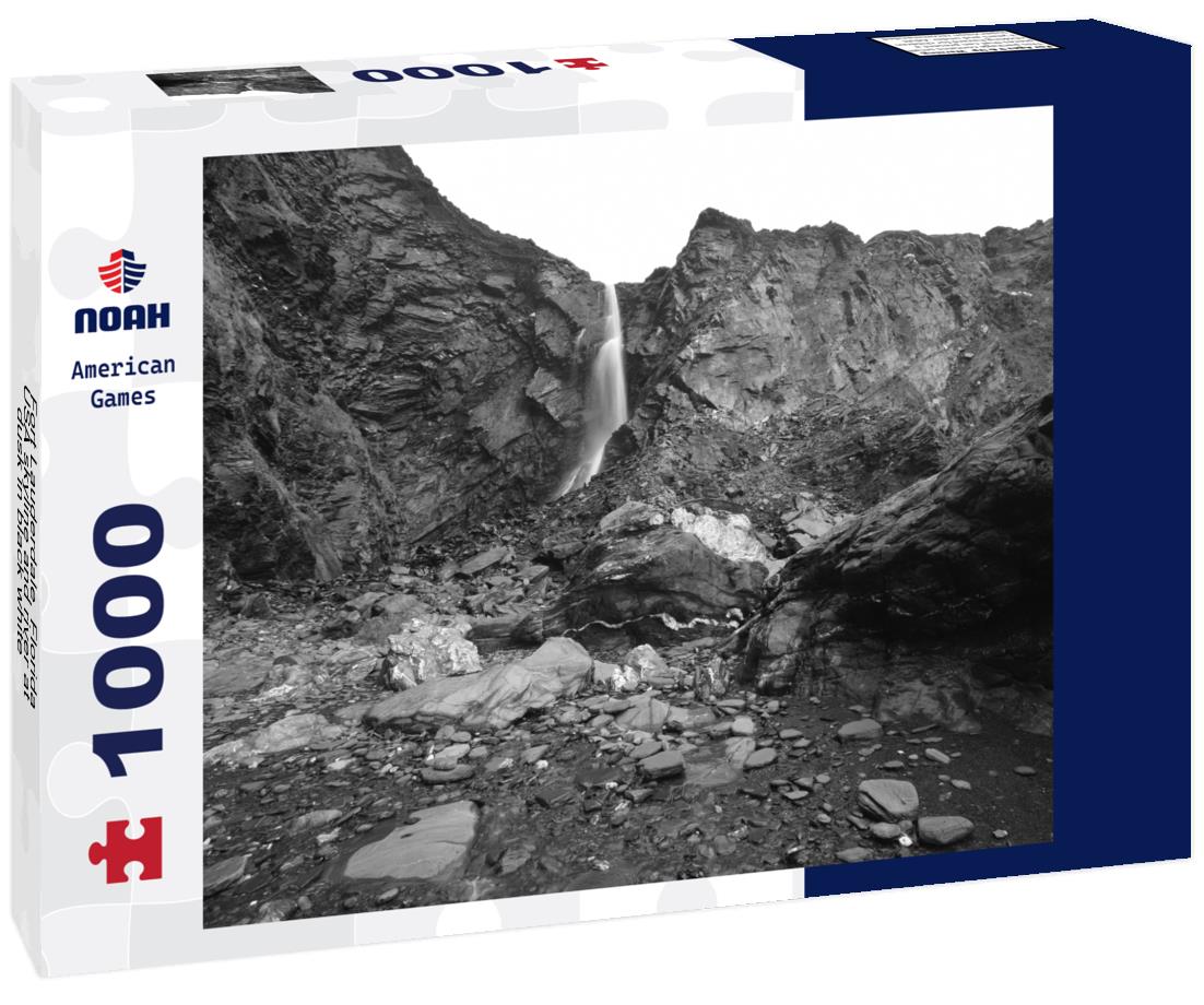 Noah Jigsaw Puzzle Fort Lauderdale, Florida, USA skyline and river at dusk in black white 1000 pieces