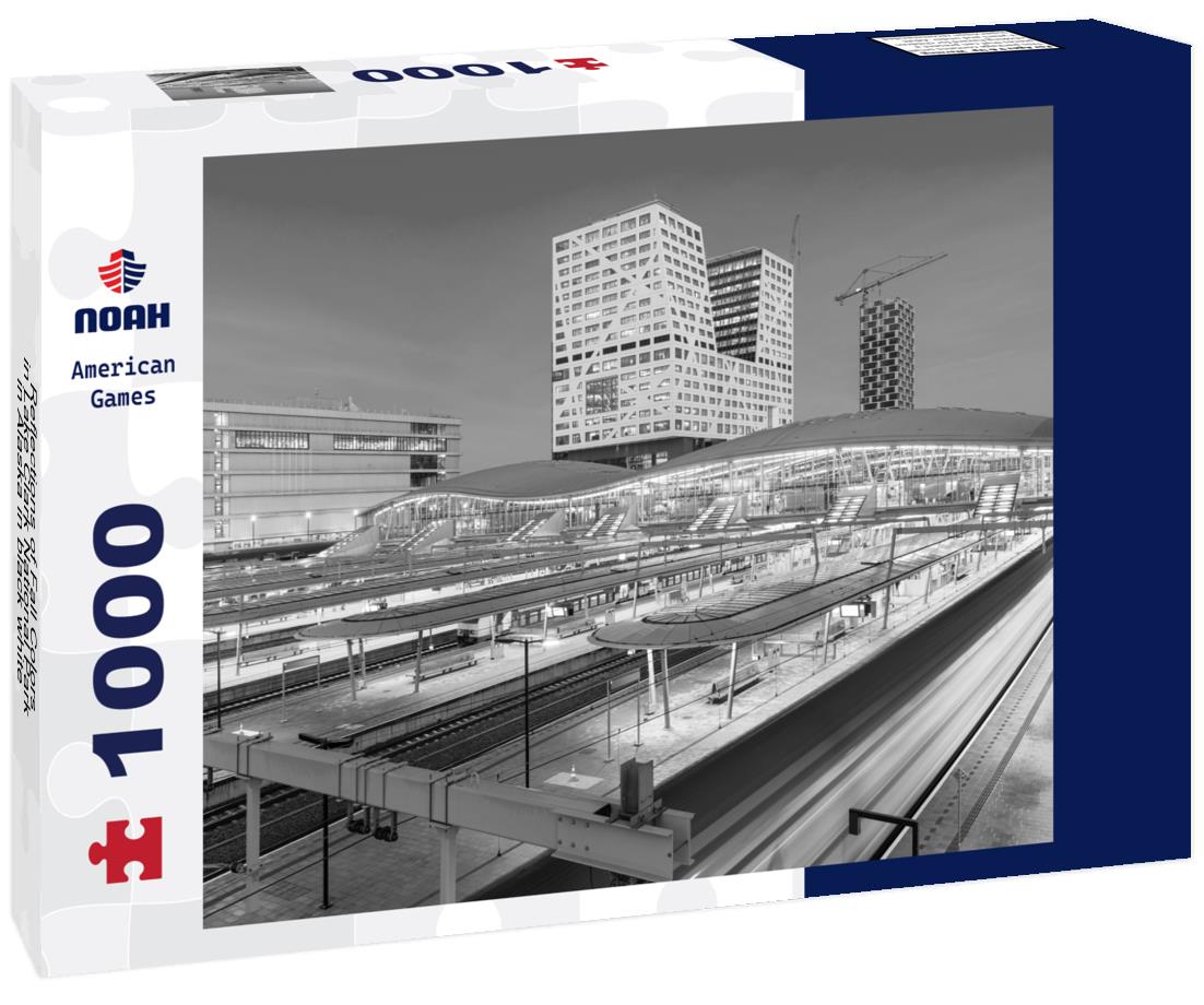 Noah Jigsaw Puzzle Reflections of Fall Colors in Lake Clark National Park in Alaska in black white 1000 pieces