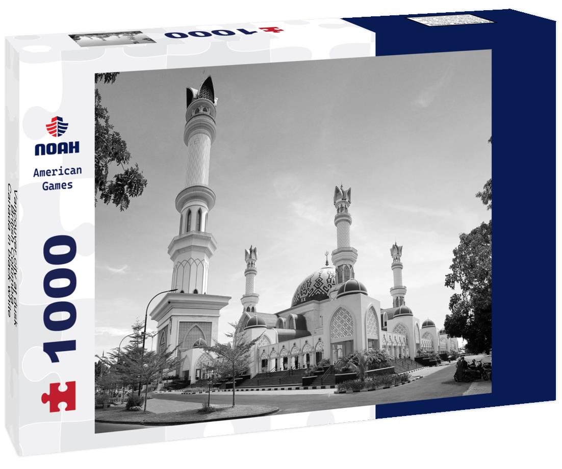 Noah Jigsaw Puzzle Vancouver city at dusk, British Columbia, Canada in black white 1000 pieces